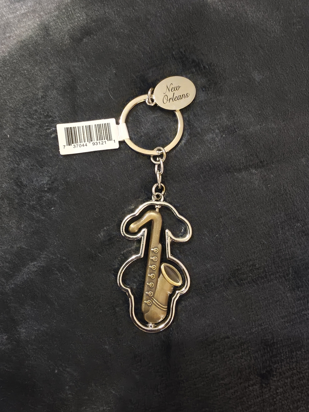 Gold Saxophone Keychain Charm